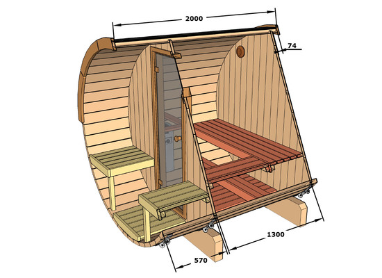 Barrel Sauna 200 measurements